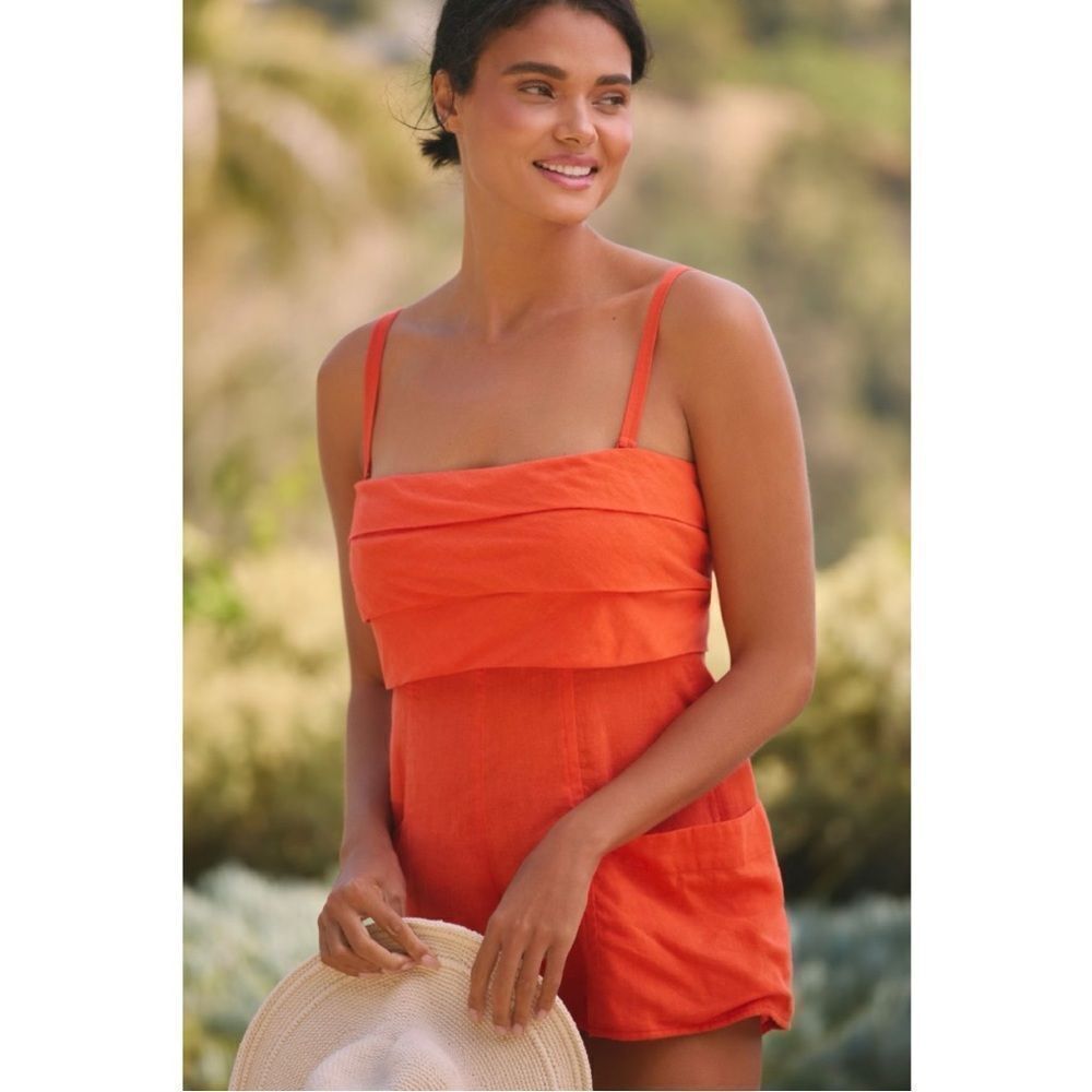 NEW By Anthropologie Strappy or Strapless Linen Romper X-Small, Medium & X-Large